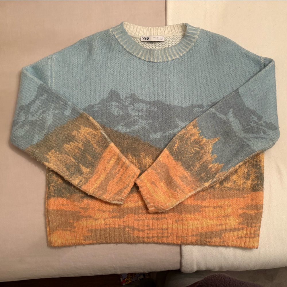 mountain range zara sweater